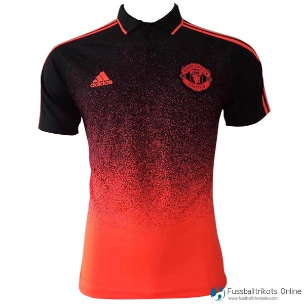 Manchester United Polo 2017-18 Orange Fussballtrikots Günstig